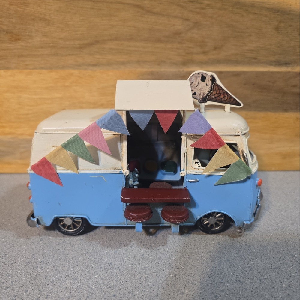 The Spring Shop Metal Ice Cream Truck Vintage Style Decorative Table Decor